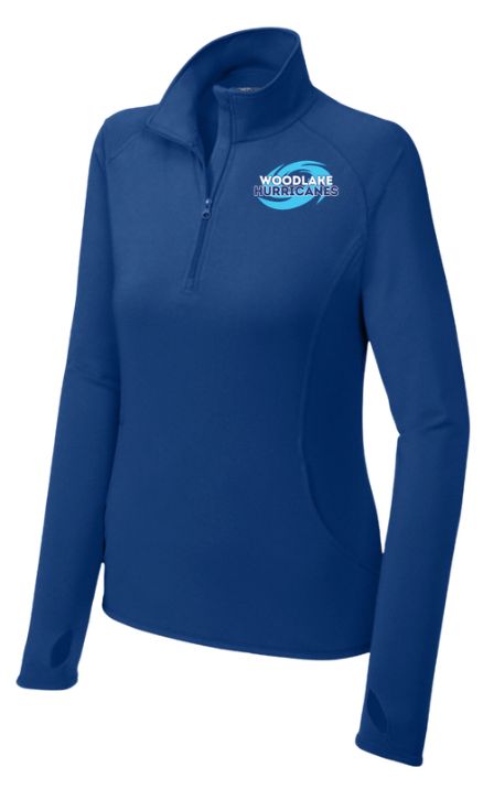 Woodlake Hurricanes Embroidered Ladies 1/4 Zip Pull Over - Royal - Adult Woodlake Hurricanes Embroidered Ladies 1/4 Zip Pull Over - Royal - Adult