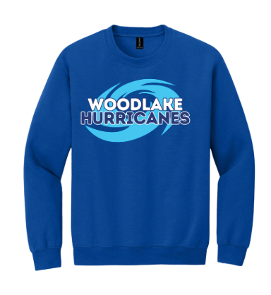 Woodlake Hurricanes Crew Sweatshirt -  White, Royal or Sport Grey