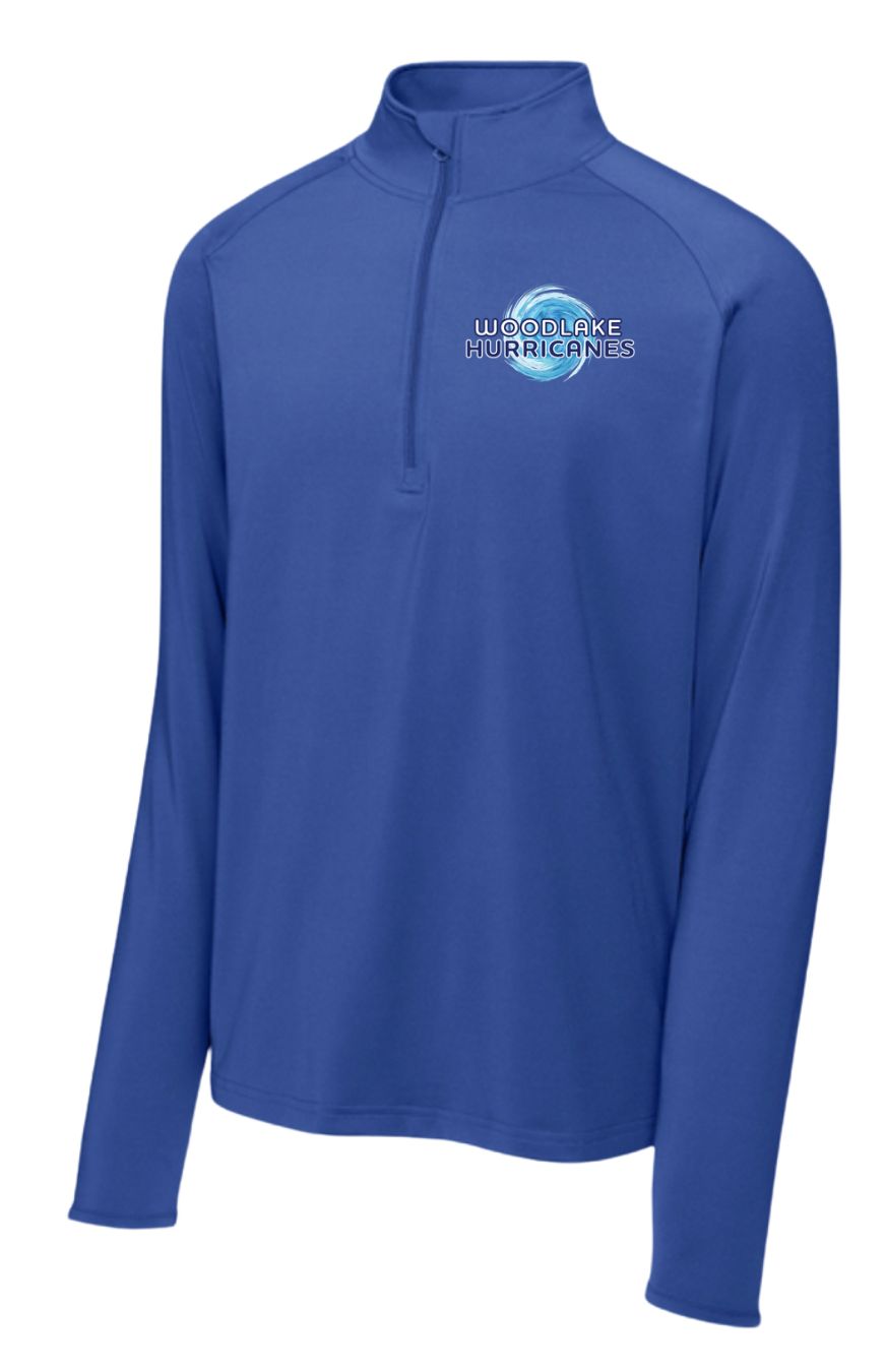 Woodlake Hurricanes Embroidered Mens 1/4 Zip Pull Over - Royal - Adult Woodlake Hurricanes Embroidered Mens 1/4 Zip Pull Over - Royal - Adult