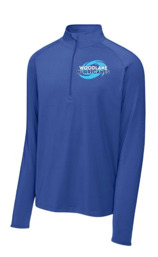 Woodlake Hurricanes Embroidered Mens 1/4 Zip Pull Over -  Royal - Adult