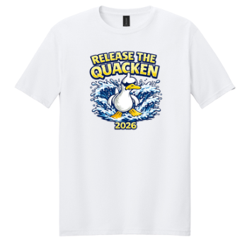Queensmill Quackers Custom T-Shirt - White - 2 Designs - Adult & Youth Sizes