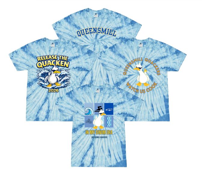 ​Queensmill Quackers Tie Dye Tee T-Shirt - Blue - 4 Design Options