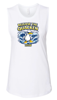 Queensmill Quackers Ladies Muscle Tank Top - White  - 2 Design Options - Adult
