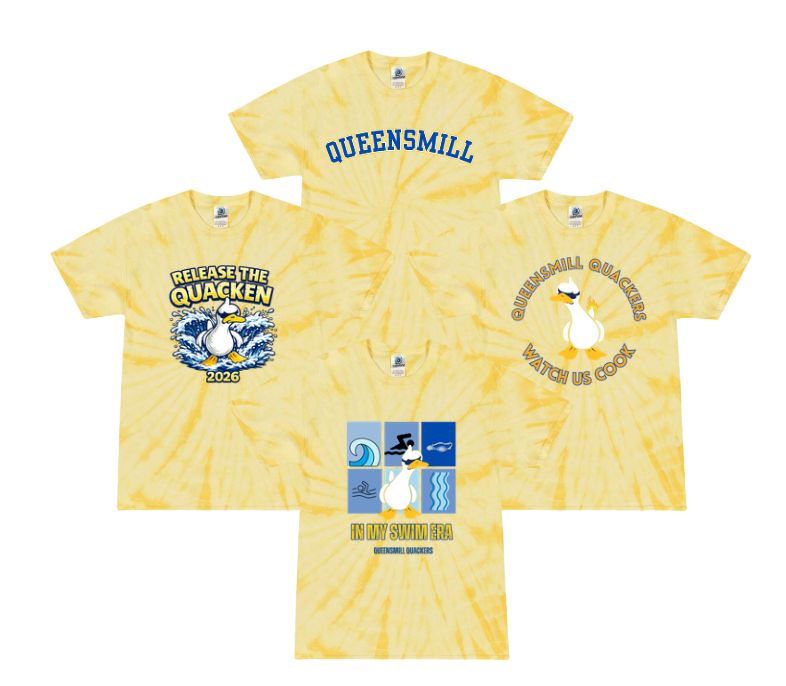 ​Queensmill Quackers Tie Dye Tee T-Shirt - Yellow - 4 Design Options