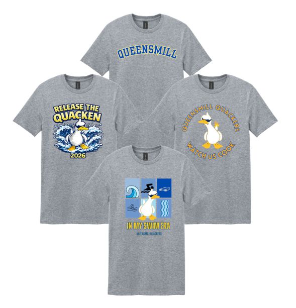 Queensmill Quackers Team T-Shirt - Sport Grey - 4 Designs