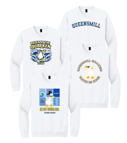 Queensmill Quackers Crew Sweatshirt - White -  4 Designs