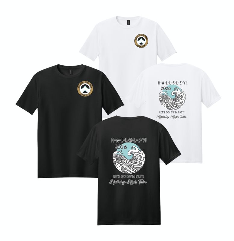 ​Hallsley High Tides High Tides LETS GO SWIM FAST T-Shirt - White or Black - Youth & Adult Sizes ​Hallsley High Tides High Tides LETS GO SWIM FAST T-Shirt - White or Black - Youth & Adult Sizes