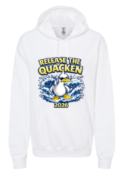 Queensmill Quackers Hoodie Sweatshirt - White - 2 Design Options
