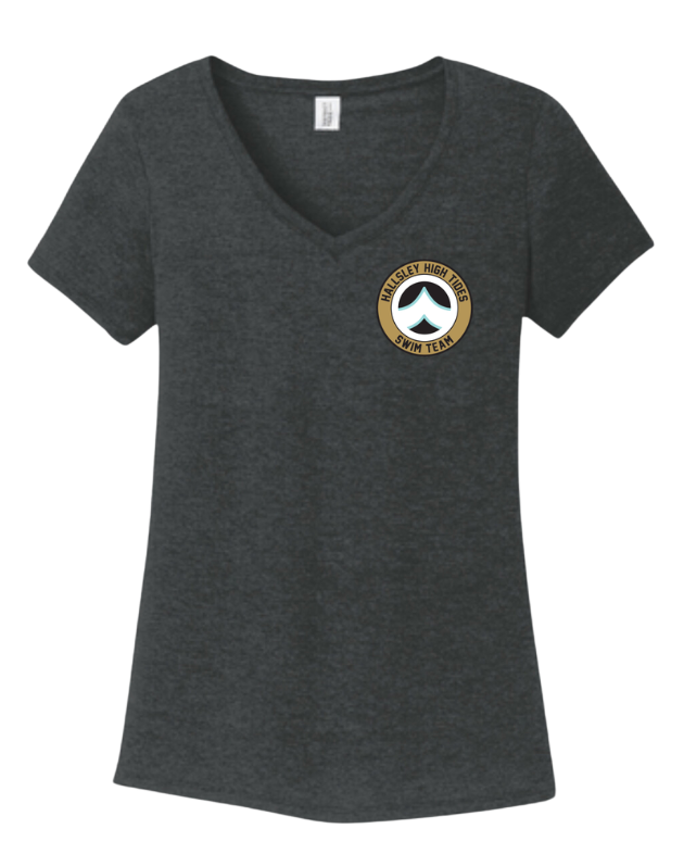 Hallsley High Tides Team Ladies V-Neck Tee - Black - 3 Designs - Adult