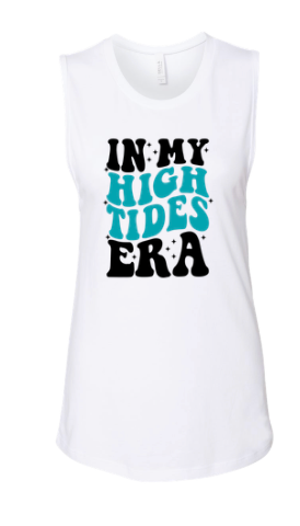 Hallsley High Tides Team Ladies Muscle Tank Top - White - 5 Design Options - Adult
