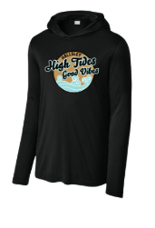 Hallsley High Tides  UV Pro Long Sleeve Hoodie Tee - Black - 5 Design Options - Adult