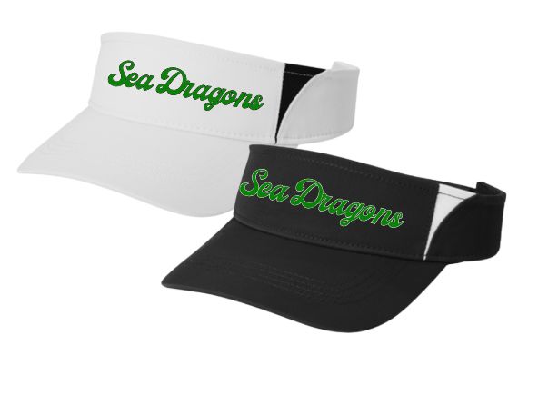 Magnolia Green Sea Dragons Embroidered Visor - White or Black