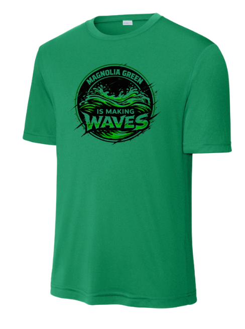 ​Magnolia Green Sea Dragons MENS Moisture Wick Tee -Kelly Green - 4 Design Options - Adult