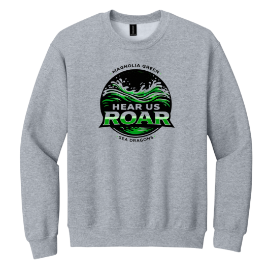 Magnolia Green Sea Dragons Crew Sweatshirt - Sport Grey - 4 Design Options - Youth & Adult Sizes