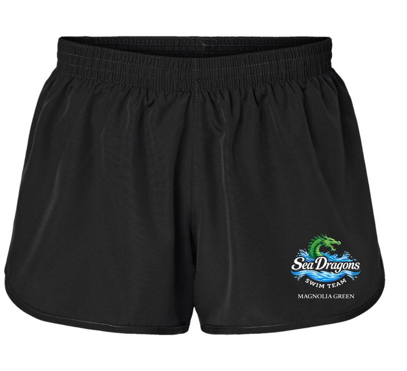 Magnolia Green Sea Dragons Girls & Ladies Shorts with Embroidered Logo - Youth & Adult Sizes