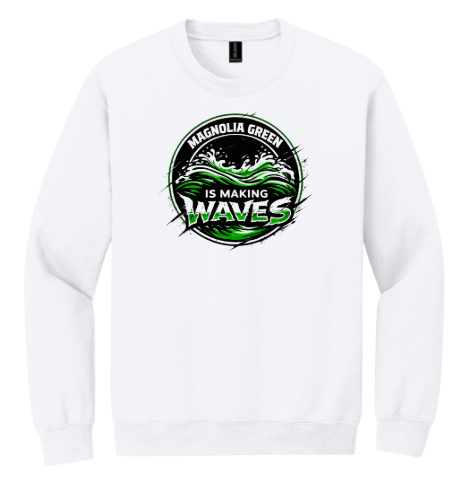 Magnolia Green Sea Dragons Crew Sweatshirt - White - 4 Design Options - Youth & Adult Sizes
