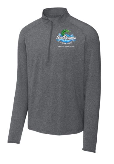 Magnolia Green Sea Dragons Embroidered Mens Sport-Wik 1/4 Zip Pull Over