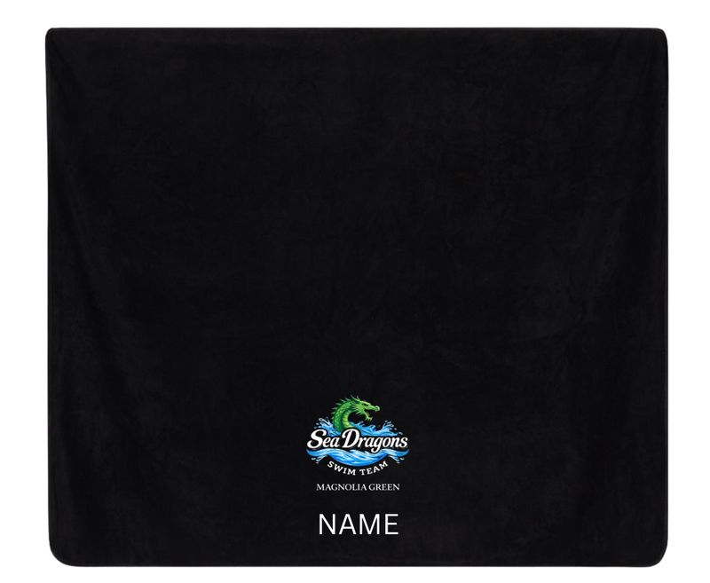 Magnolia Green Sea Dragons Embroidered Picnic Blanket- Kelly Stripe