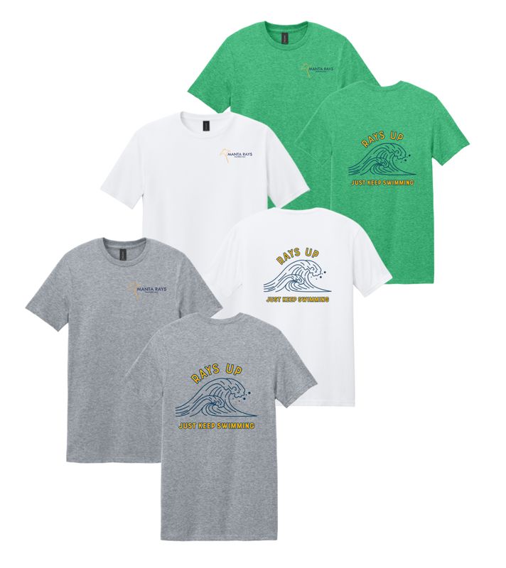 Harpers Mill Manta Rays RAYS UP T-Shirt - White, Heather Irish Green or Sport Grey - Youth & Adult Sizes - with Optional Personalization Harpers Mill Manta Rays RAYS UP T-Shirt - White, Heather Irish Green or Sport Grey - Youth & Adult Sizes - with Optional Personalization