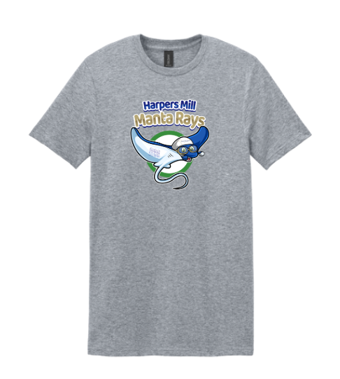 Harpers Mill Manta Rays MANTA RAY SWIMMER T-Shirt - White, Navy, Heather Navy, Heather Irish Green or Sport Grey - Youth & Adult Sizes - with Optional Personalization