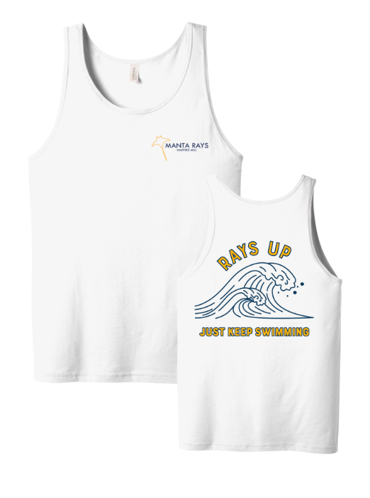 Harpers Mill Manta Rays Team Unisex Jersey Tank Top - White - 5 Design Options - Youth & Adult Sizes