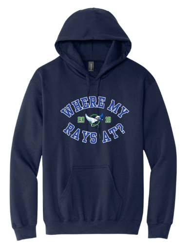 Harpers Mill Manta Rays Team Hoodie Sweatshirt -  Navy- 5 Design Options -  With Optional Personalization - Youth & Adult Sizes
