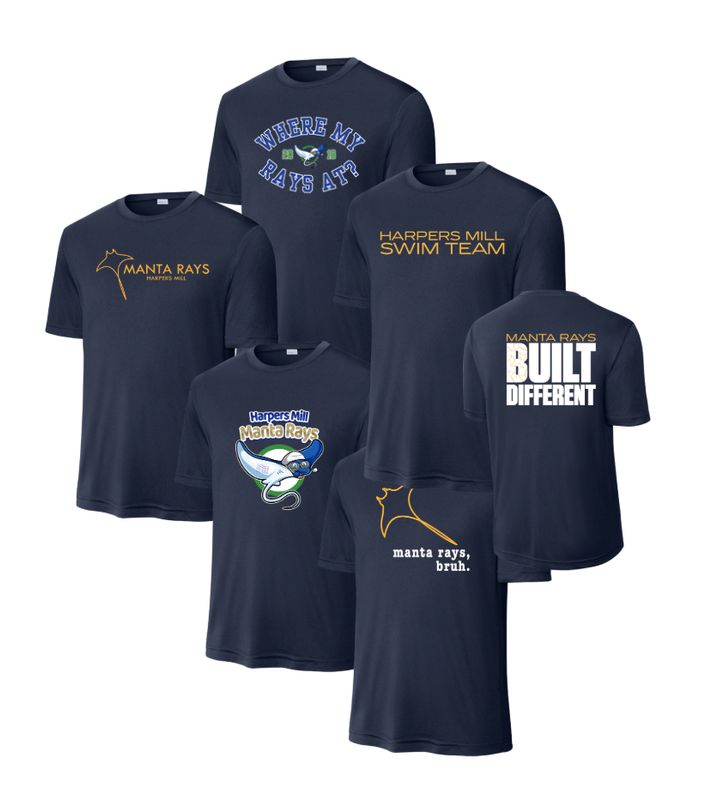 Harpers Mill Manta Rays YOUTH Moisture Wick Tee - Navy - 6 Design Options - With Optional Personalization - YOUTH Sizes Harpers Mill Manta Rays YOUTH Moisture Wick Tee - Navy - 6 Design Options - With Optional Personalization - YOUTH Sizes