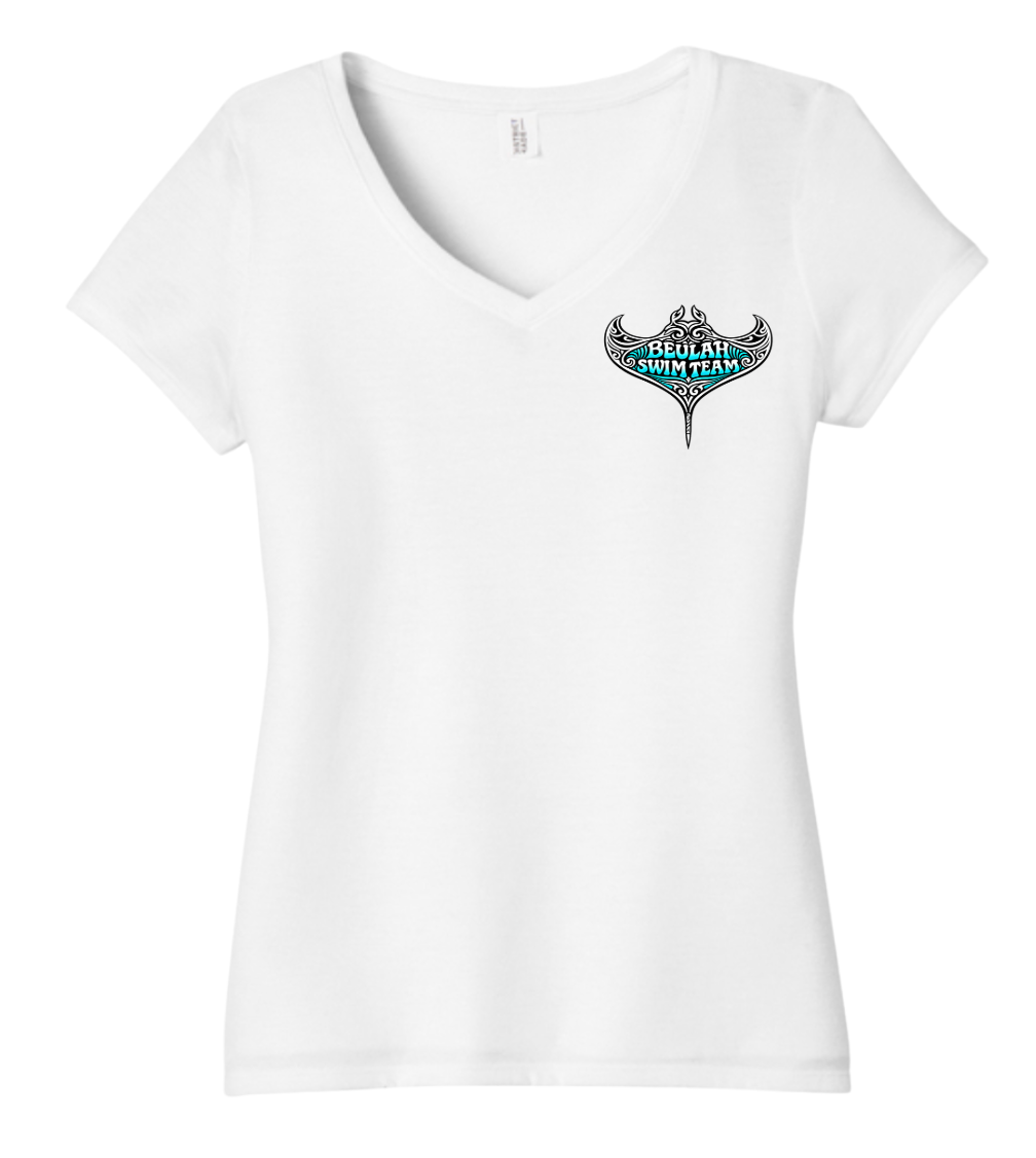 Beulah Stingrays Team Ladies V-Neck Tee - Grey Frost or White - LADIES