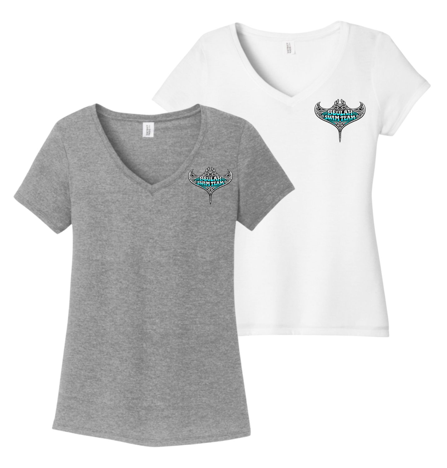 Beulah Stingrays Team Ladies V-Neck Tee - Grey Frost or White - LADIES
