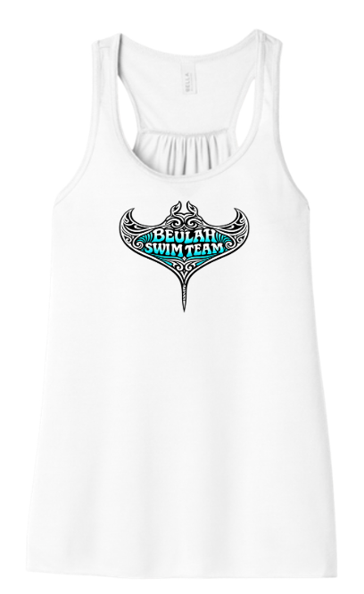 Beulah Stingrays Team Girls & LADIES Flowy Racerback Tank - White, Athletic Heather or Teal - YOUTH & ADULT Sizing