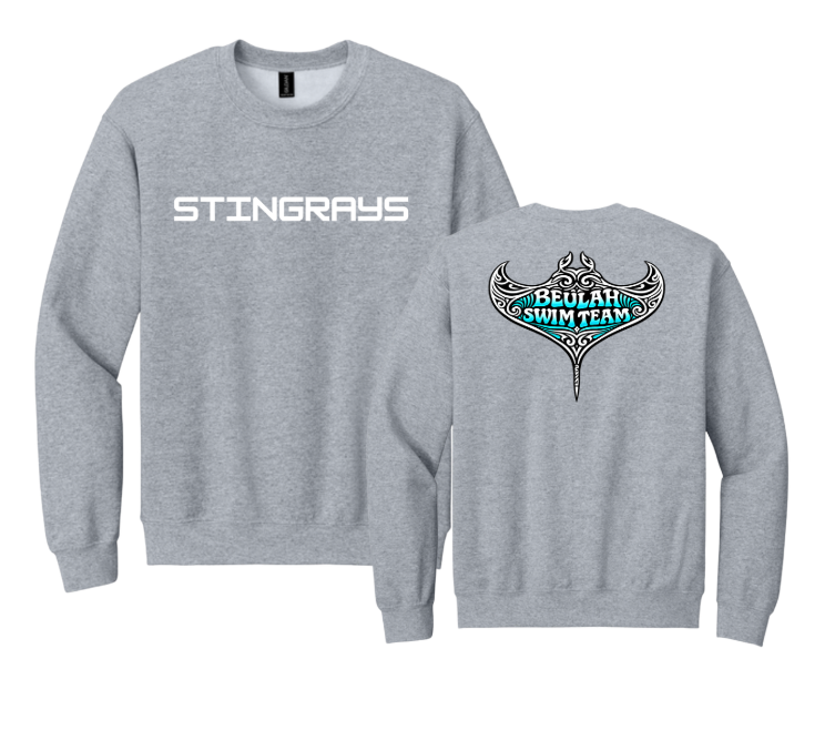Beulah Stingrays Crew Sweatshirt - White or Sport Grey - Youth & Adult Sizes