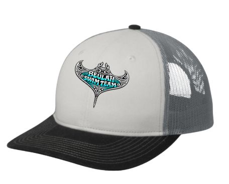 Beulah Stingrays Embroidered Snapback Trucker Cap Hat- White/Black/Grey