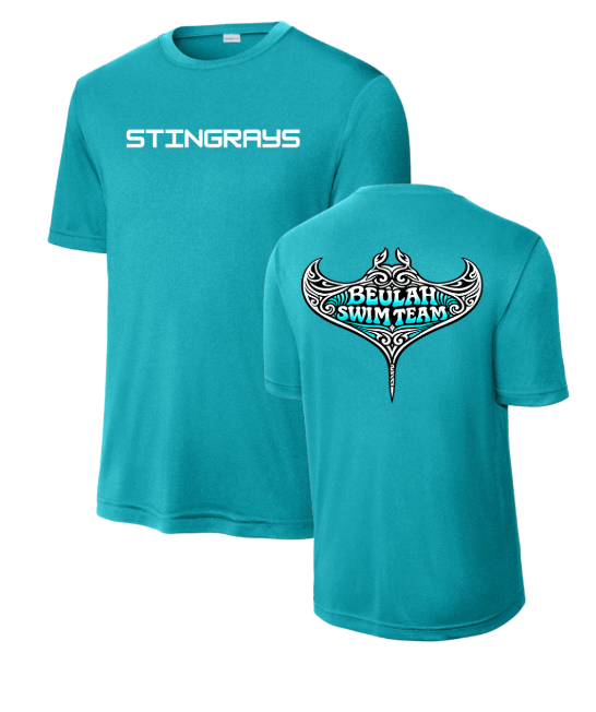 Beulah Stingrays MENS Moisture Wick Tee - White, Teal, Carolina Blue or Grey Concrete - Adult