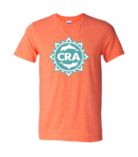 CRA Dolphins TEAL TEAM LOGO T-Shirt - Sport Grey, Heather Orange, Black, Teal or White - Youth & Adult Sizes
