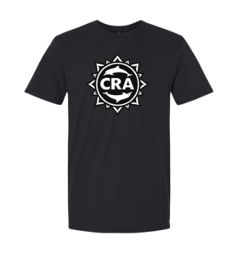 CRA Dolphins BLACK TEAM LOGO T-Shirt - Sport Grey, Heather Orange, Black, Teal or White - Youth & Adult Sizes