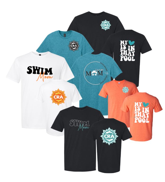CRA Dolphins TEAM SWIM MOM  T-Shirt - Sport Grey - Youth & Adult Sizes