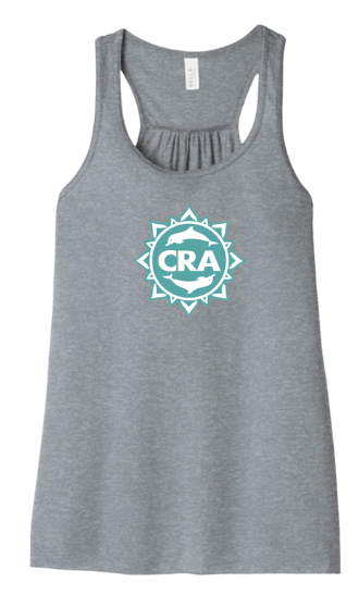 CRA Dolphins Team GIRLS Flowy Racerback Tank - White or Athletic Heather - YOUTH Sizes