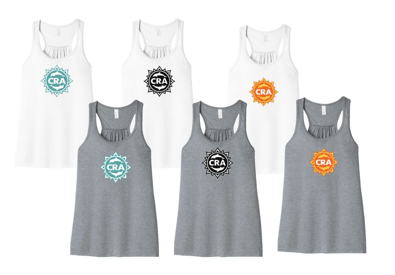 CRA Dolphins Team GIRLS Flowy Racerback Tank   - White or Athletic Heather - YOUTH Sizes