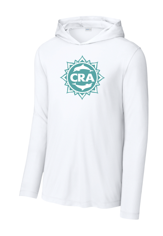 CRA Dolphins UV Pro Long Sleeve Hoodie Tee - White or Black - ADULT