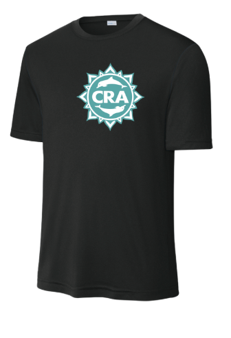 CRA Dolphins YOUTH Moisture Wick Tee - Black - PICK YOUR BACK - YOUTH