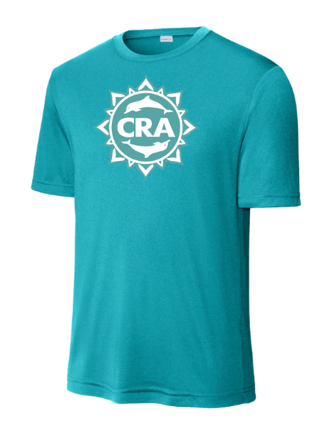CRA Dolphins YOUTH Moisture Wick Tee - Teal - PICK YOUR BACK - YOUTH