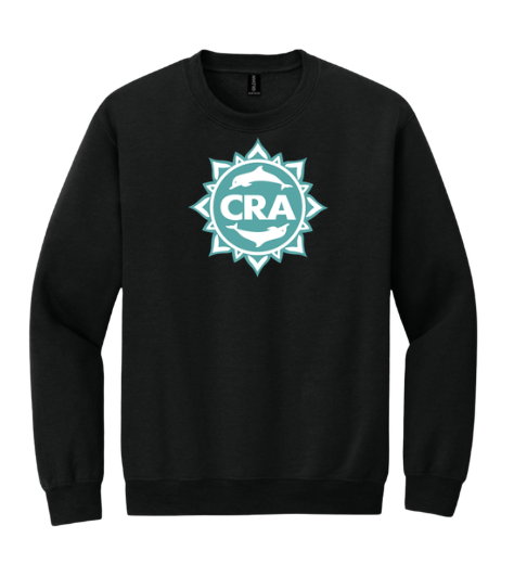 CRA Dolphins Crew Sweatshirt - White, Black or Sport Grey - Youth & Adult Sizes