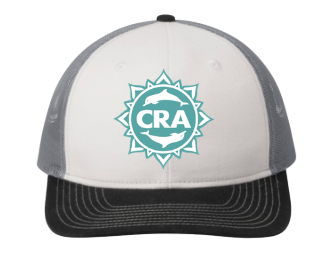 CRA Dolphins Embroidered Snapback Trucker Cap Hat- White/Black/Grey