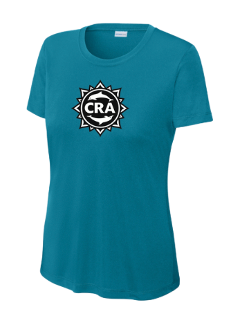 CRA Dolphins LADIES Moisture Wick Tee - Teal - PICK YOUR BACK - Adult