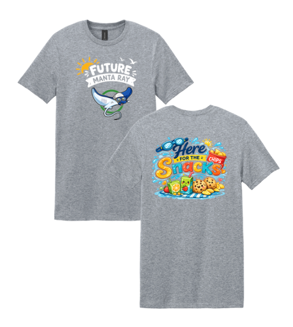 Harpers Mill Manta Rays FUTURE MANTA RAY - SNACKS T-Shirt - Navy or Sport Grey  - TODDLER Sizes