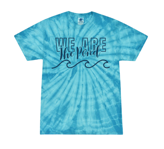Woodland Pond Wave TIE DYE T-Shirt - We Are The Pond Logo - Spider Turquoise, Spider Navy or Spider Red - Youth & Adult Sizes