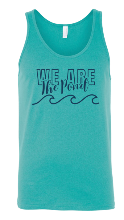 Woodland Pond Wave Unisex Jersey Tank Top - White, Teal, Red or Navy - We Are The Pond Logo - Adult Sizes