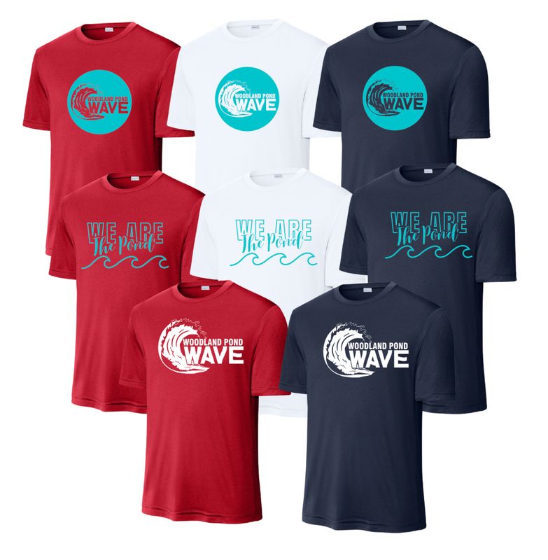 Woodland Pond Wave Moisture Wick Tee -White, Red or Navy - 3 Design Options - YOUTH Woodland Pond Wave Moisture Wick Tee -White, Red or Navy - 3 Design Options - YOUTH