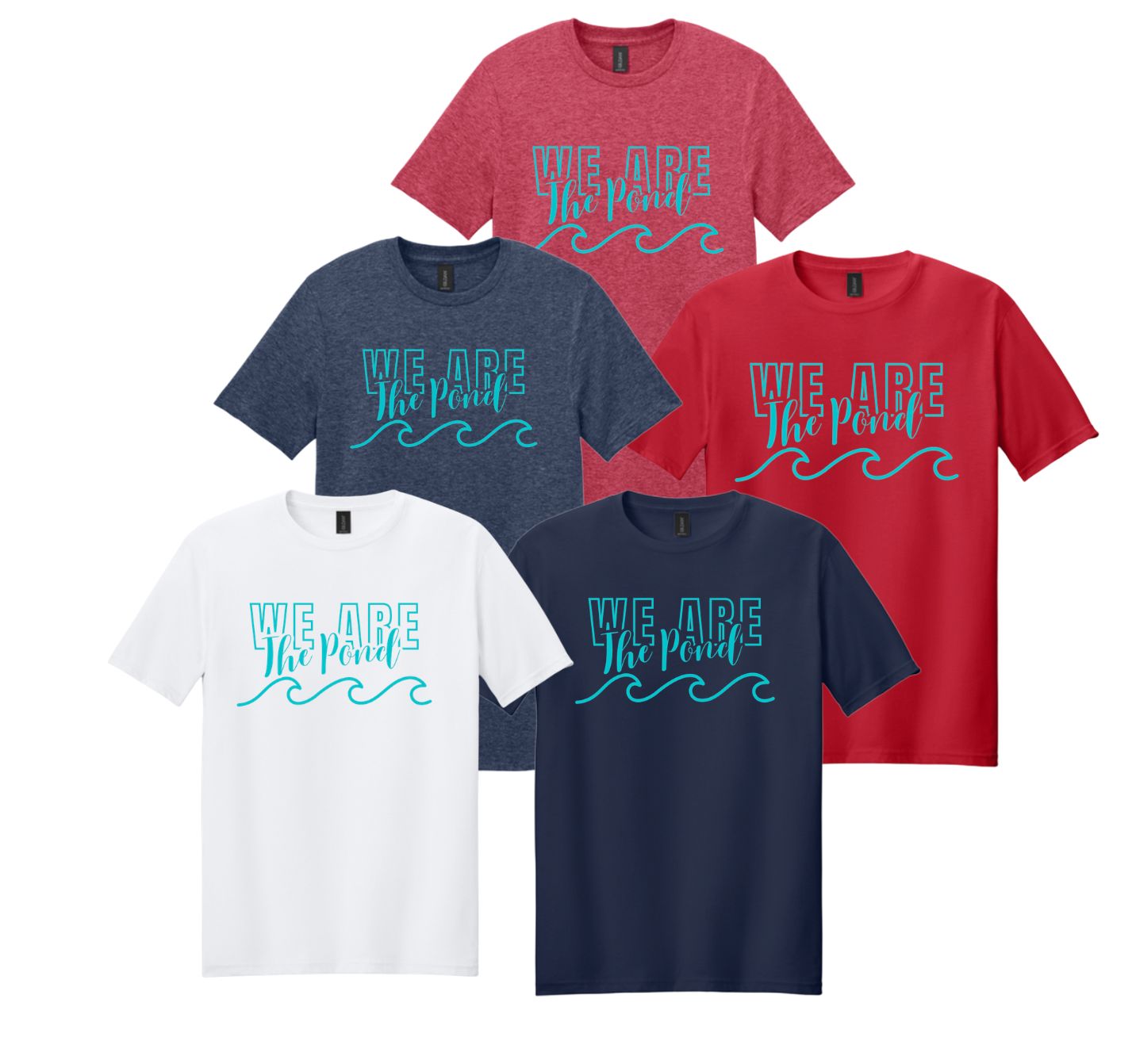 Woodland Pond Wave T-Shirt - We Are The Pond Logo - White, Red, Navy, Heather Red or Heather Navy - Adult & Youth Sizes Woodland Pond Wave T-Shirt - We Are The Pond Logo - White, Red, Navy, Heather Red or Heather Navy - Adult & Youth Sizes