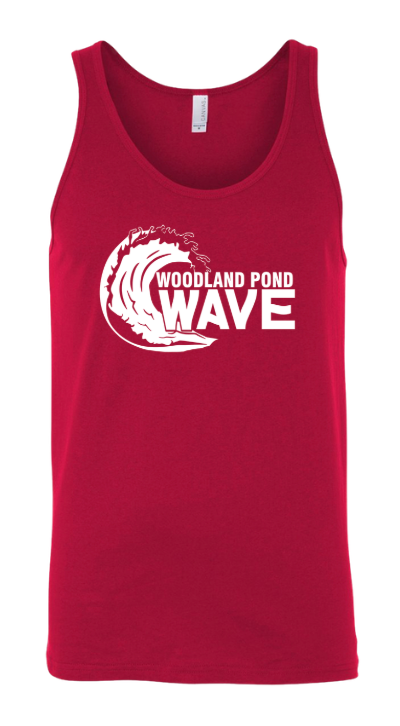 Woodland Pond Wave Unisex Jersey Tank Top - Teal, Red or Navy - White Team Logo - Adult Sizes